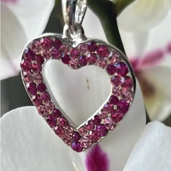 Cookie Lee Women’s Australian Light Pink Dark Pink Crystal Pendant on Silver NWT - Picture 9 of 12